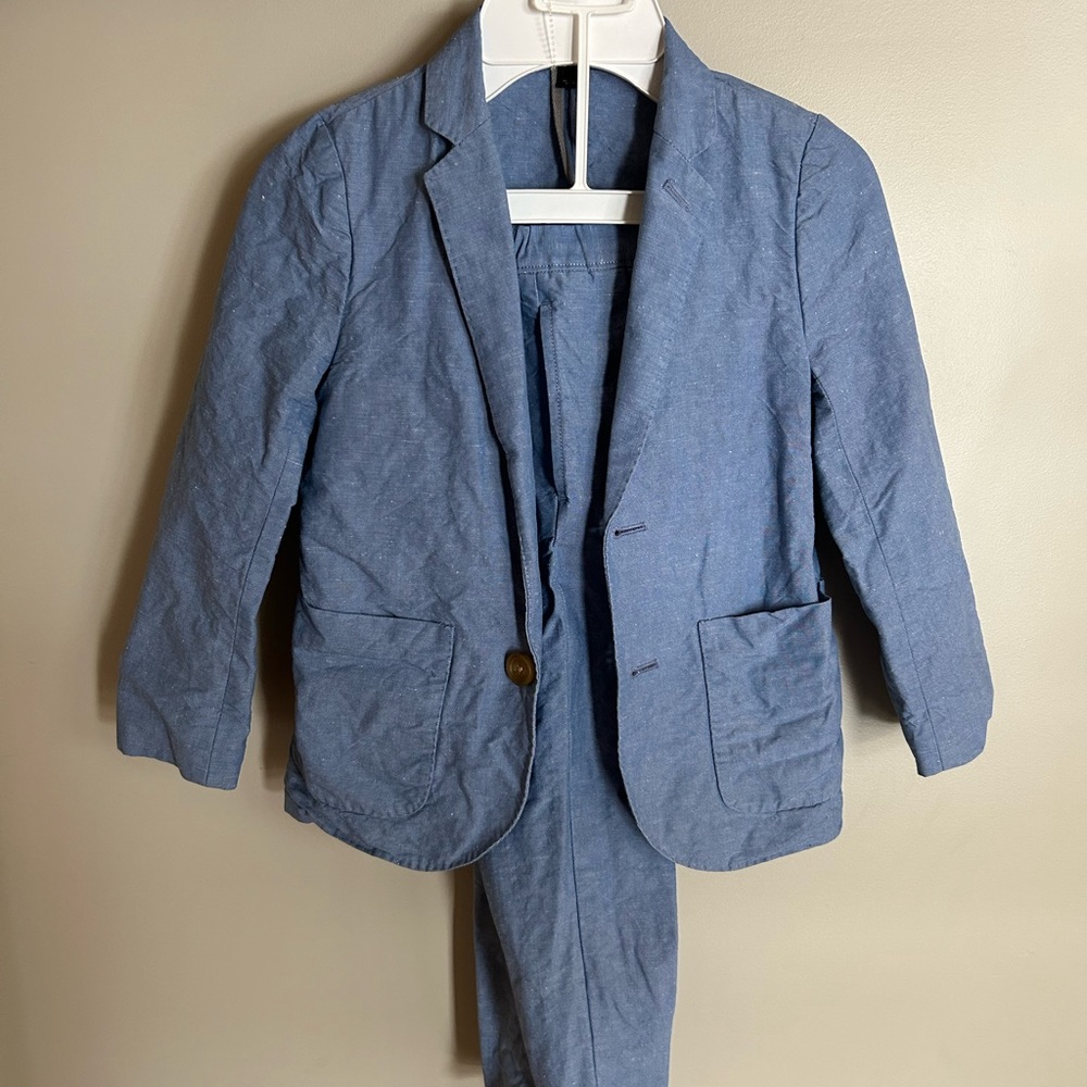 Crewcuts Boys Light Blue Linen Suit Jacket and Pants Set Size 6
